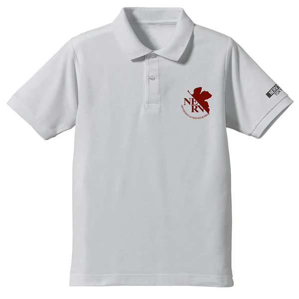 [Evangelion] Polo Shirt w/Embroidery NERV logo White - T Shirt Size XL